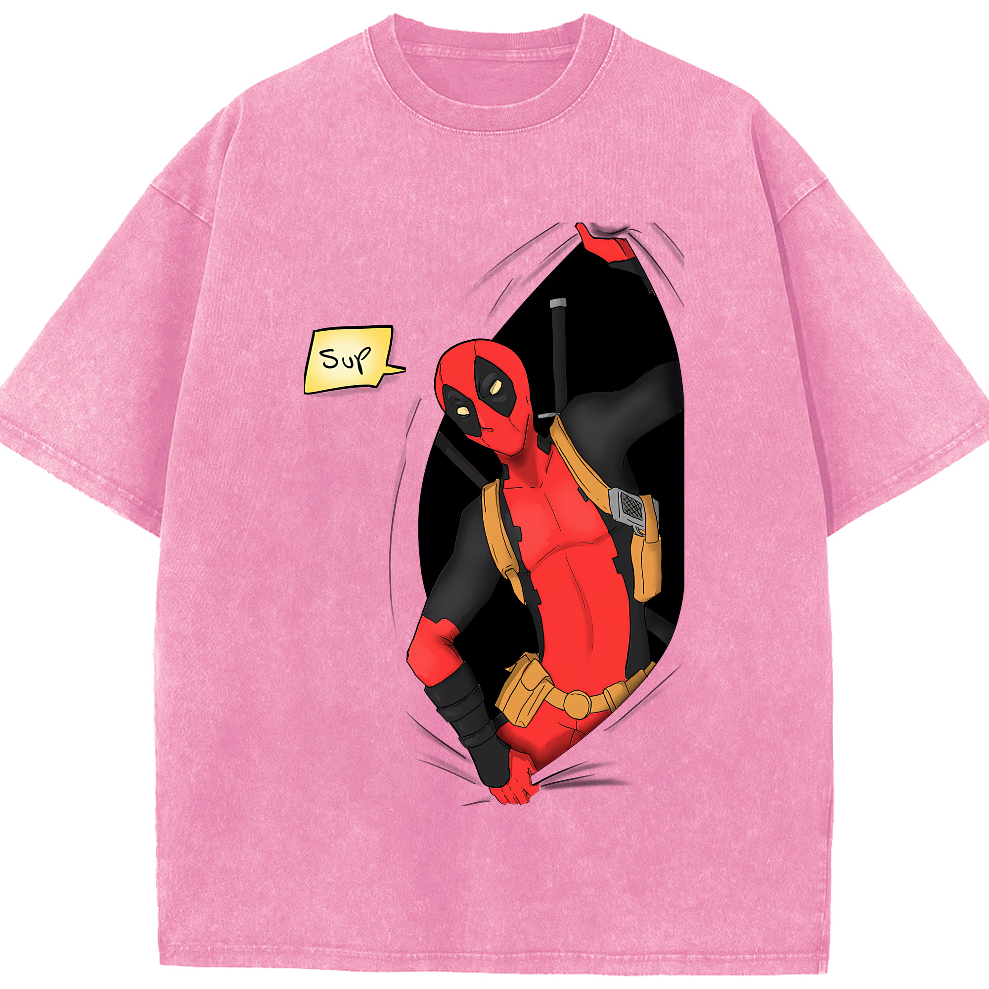 （画像用） Deadpool デッドプール 綿100% ヴィンテージ風 半袖Tシャツ（フロントプリント）